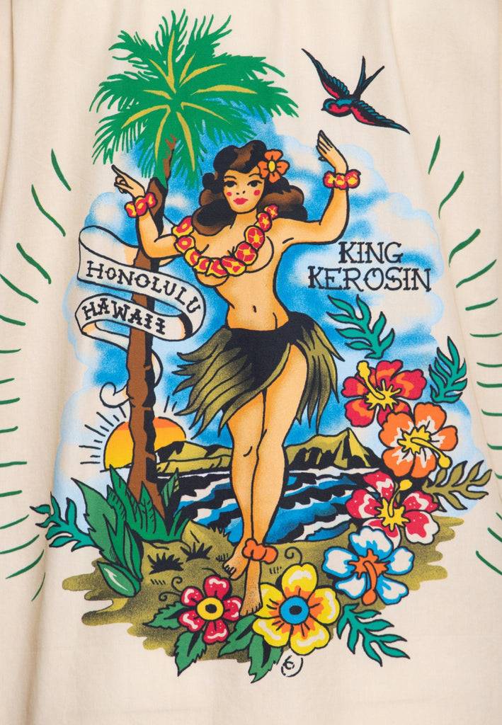 Queen Kerosin Hawaiihemd aus Bio-Baumwolle «Honolulu Hawaii» Angebote