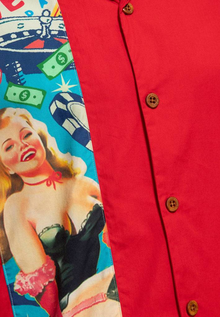 Queen Kerosin Panel Hemd «Pin-Up Las Vegas» Fabrikverkauf