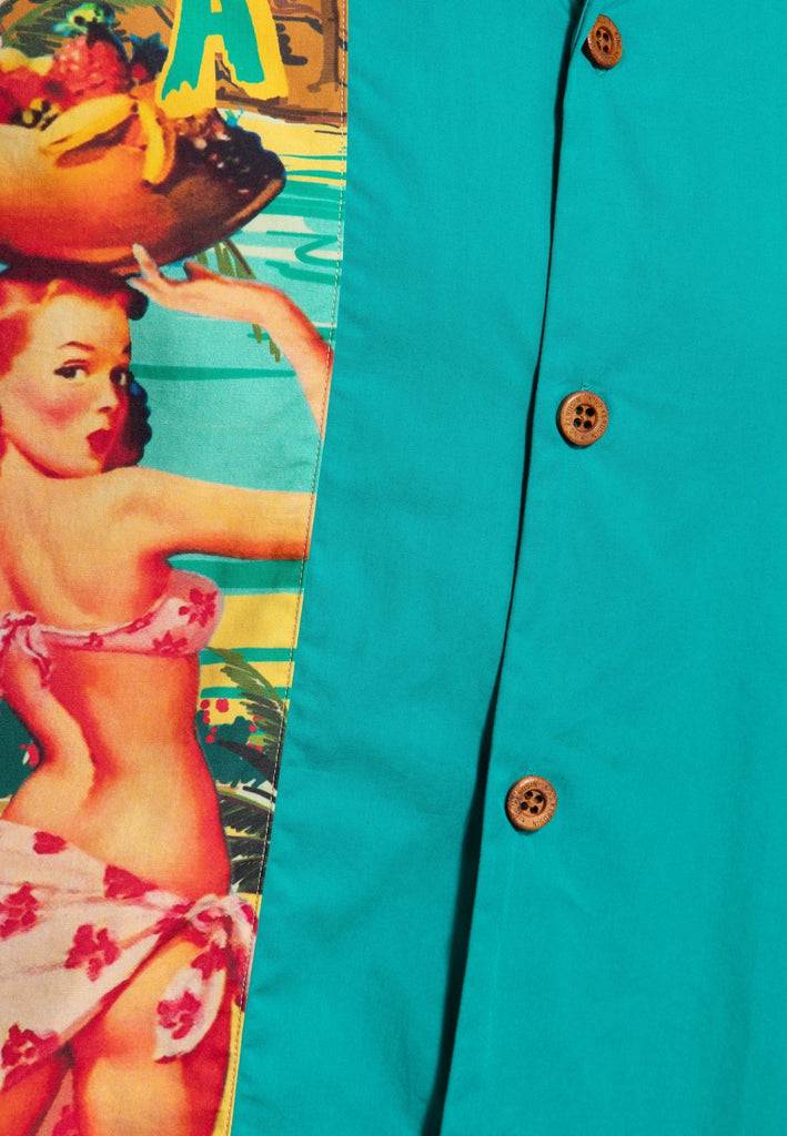 Queen Kerosin Panel Hemd «Pin-Up Hawaii» Meist gekauft