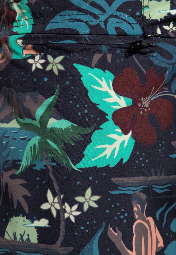 Queen Kerosin Badeshorts «Tropical Hulla Hou» Kostenloser Versand