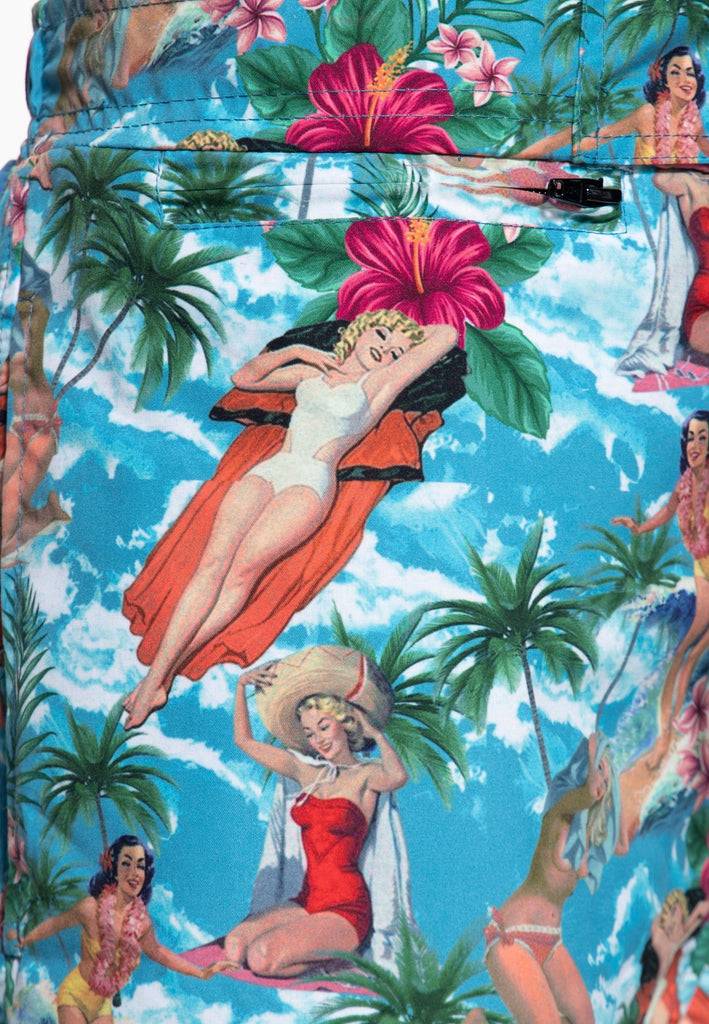 Queen Kerosin Badeshorts «Tropical Hawaiian» Fabrik Onlineshop