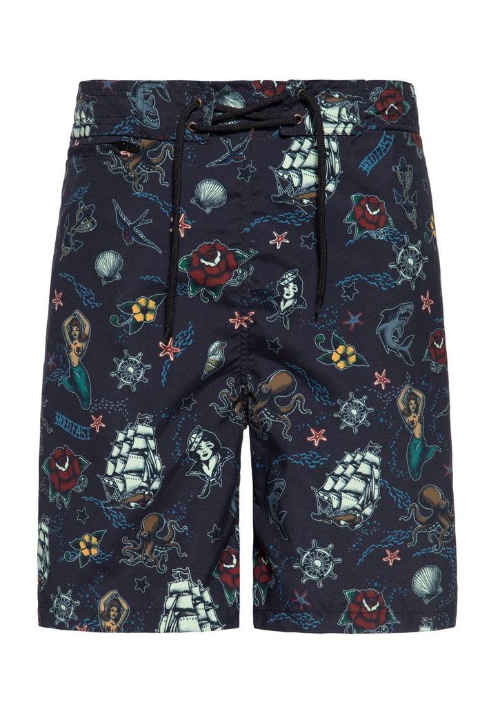 Queen Kerosin Designer-Badeshorts «Sailor» Fabrikpreis