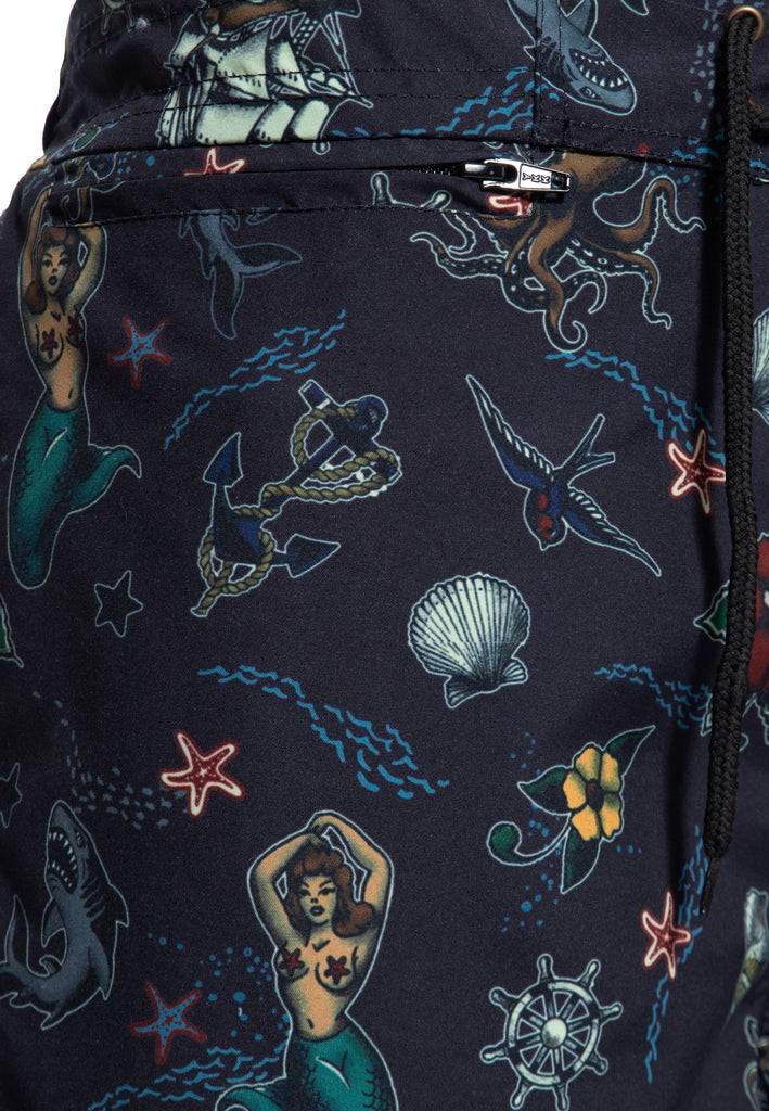 Queen Kerosin Designer-Badeshorts «Sailor» Fabrikpreis