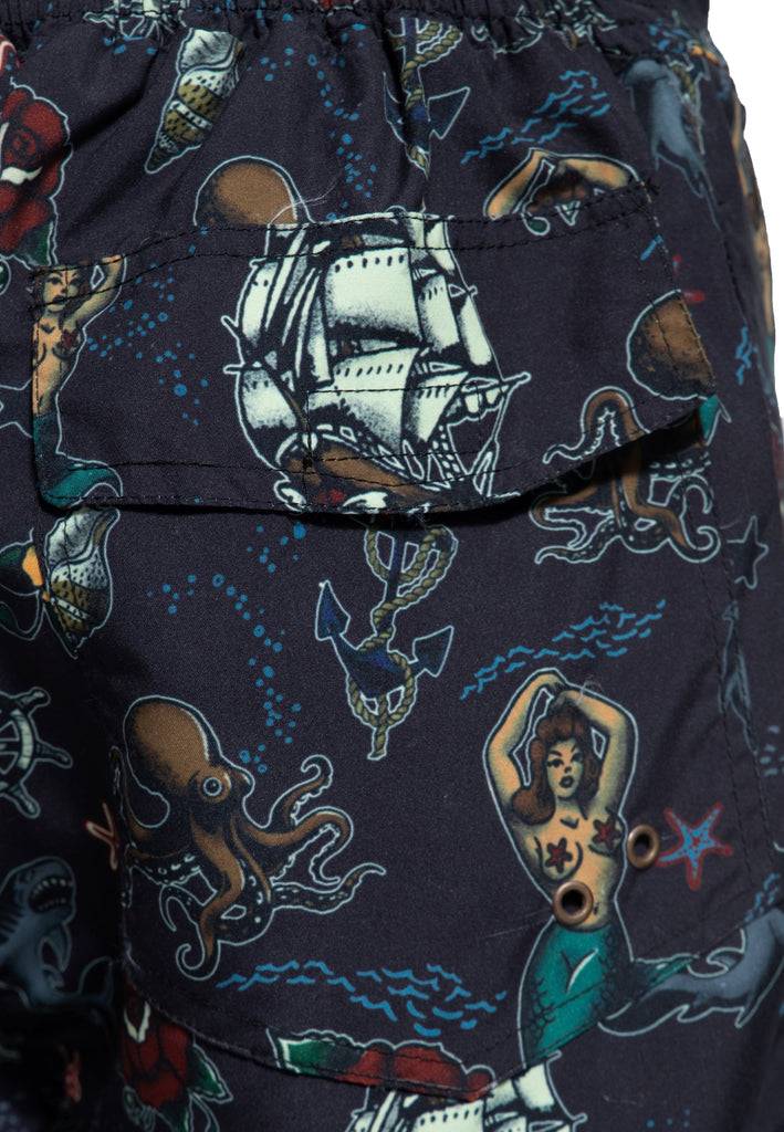 Queen Kerosin Designer-Badeshorts «Sailor» Fabrikpreis