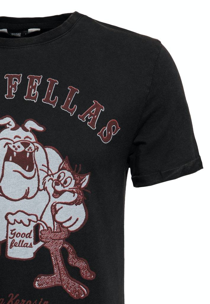 Queen Kerosin Oil Washed T-Shirt «GoodFellas» Günstig kaufen