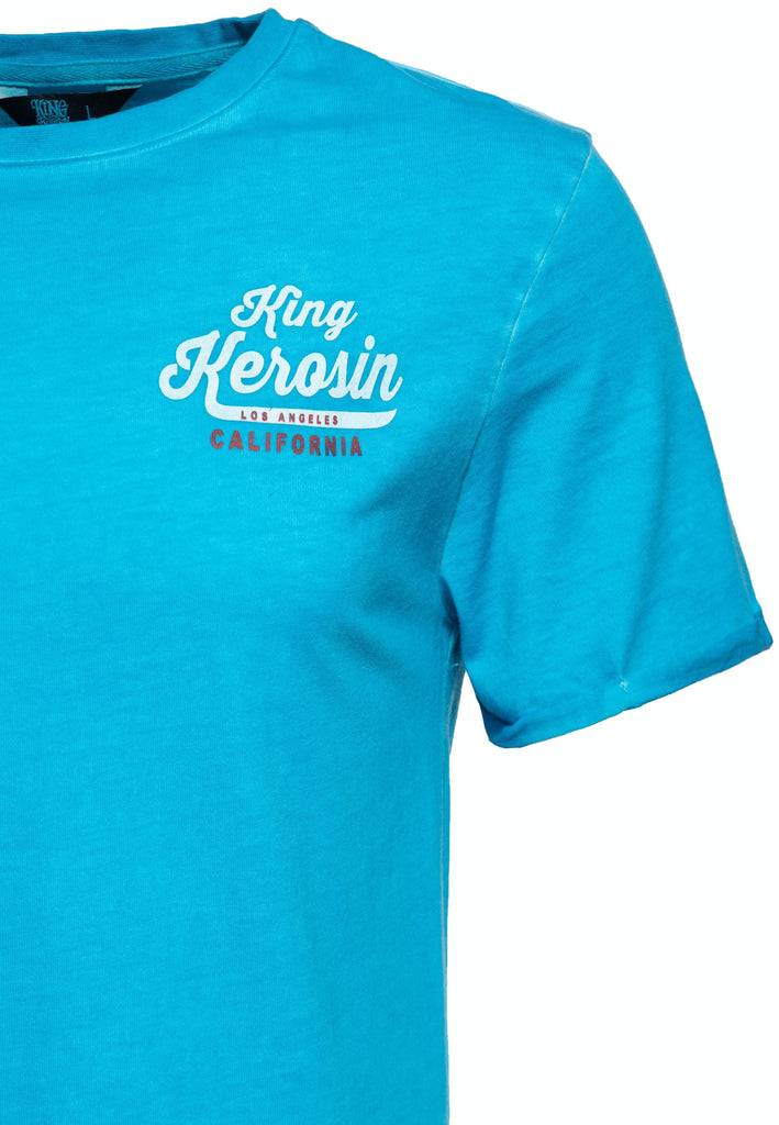 Queen Kerosin Oil Washed T-Shirt «Speedshop King Kerosin» Großer Ausverkauf