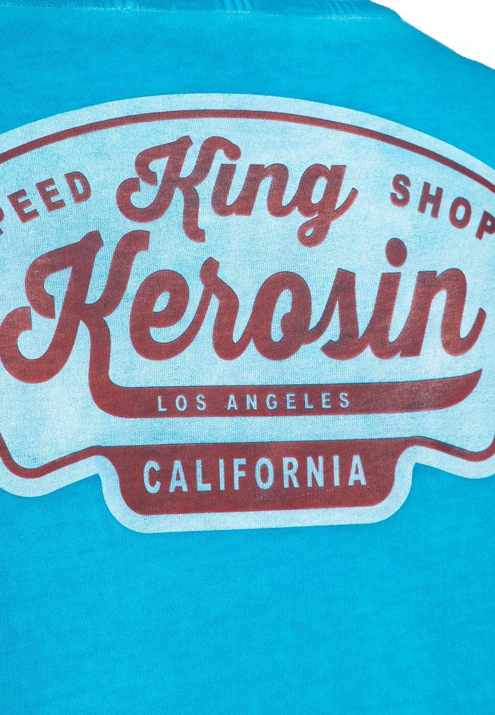 Queen Kerosin Oil Washed T-Shirt «Speedshop King Kerosin» Großer Ausverkauf