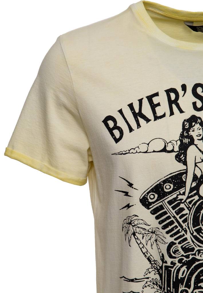 Queen Kerosin Oil Wash T-Shirt «Bikers Island» Neuheiten
