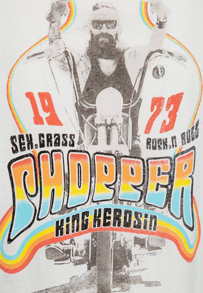 Queen Kerosin Contrast T-Shirt «Chopper» Tägliche Deals