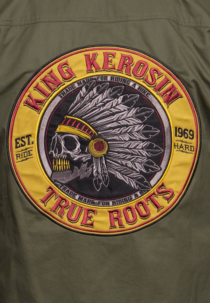 Queen Kerosin Hemd mit Stickerei «Indian Rider» Letzte 2 Tage