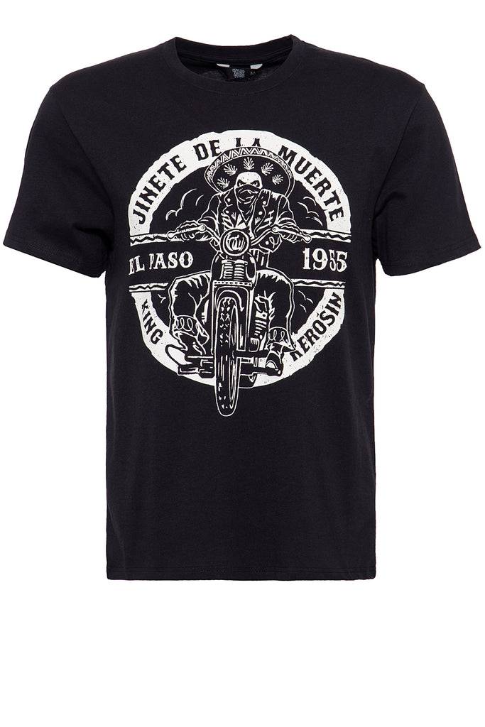 Queen Kerosin Shirt mit Biker-Print «El Paso» Begrenzt auf 3 Tage