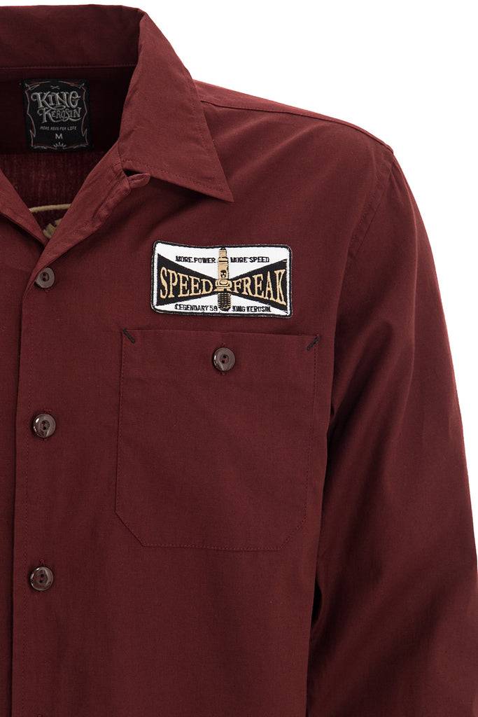Queen Kerosin Hemd im Workwear mit Stickerei im Rücken «Ride Like Thunder» Speichern exportieren