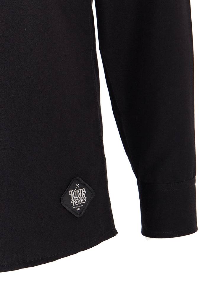 Queen Kerosin Hemd im Workwear mit Print im Rücken «Kustom & Garage» Black Friday Preise