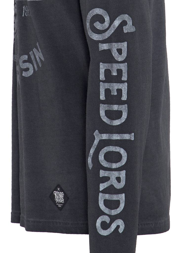 Queen Kerosin Langarm Shirt mit Front- und Ärmeldruck «Speed Lords» Outlet