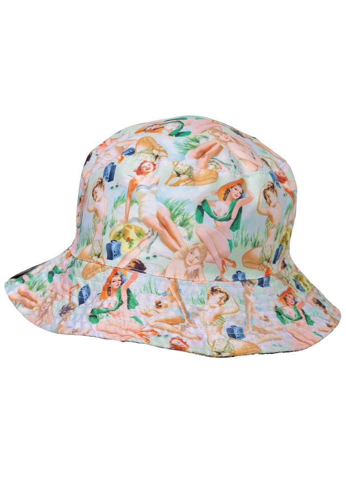 Queen Kerosin Bucket Hat «Floral & Pin-Ups» Angebote