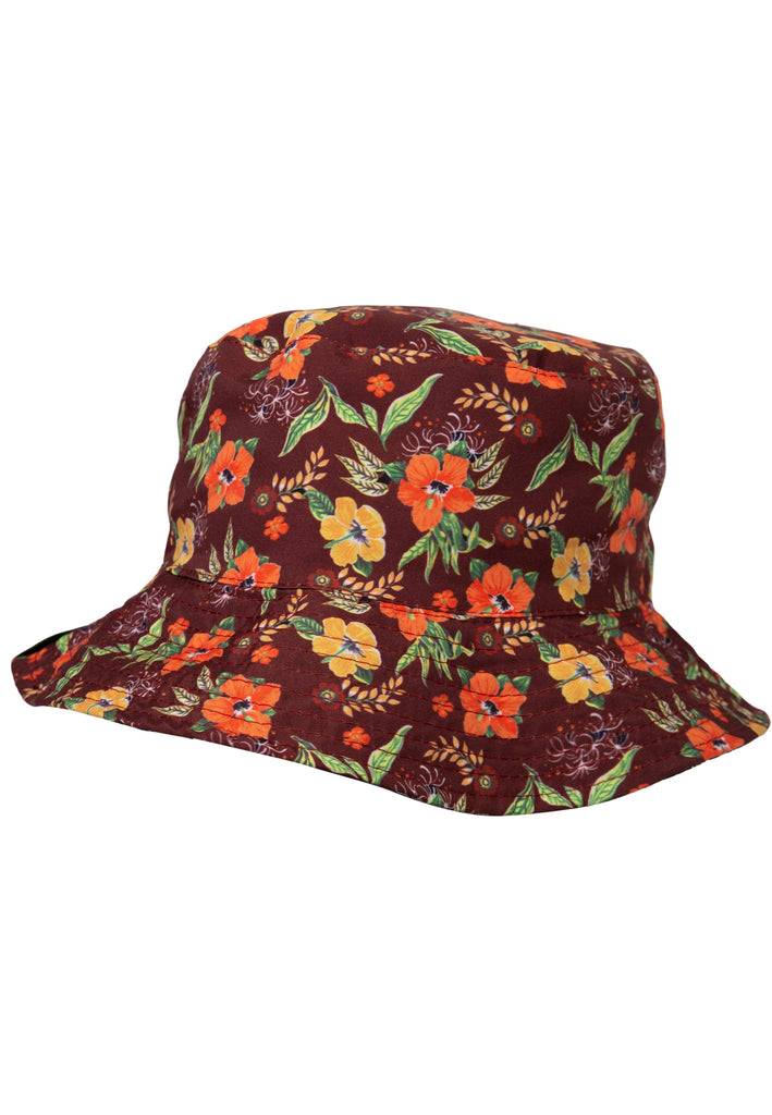 Queen Kerosin Bucket Hat «Hibiscus» im Angebot