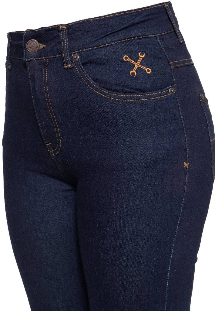 Queen Kerosin High Waist Slim Fit Jeans im 5-Pocket-Design «Betty» Fabrikverkauf