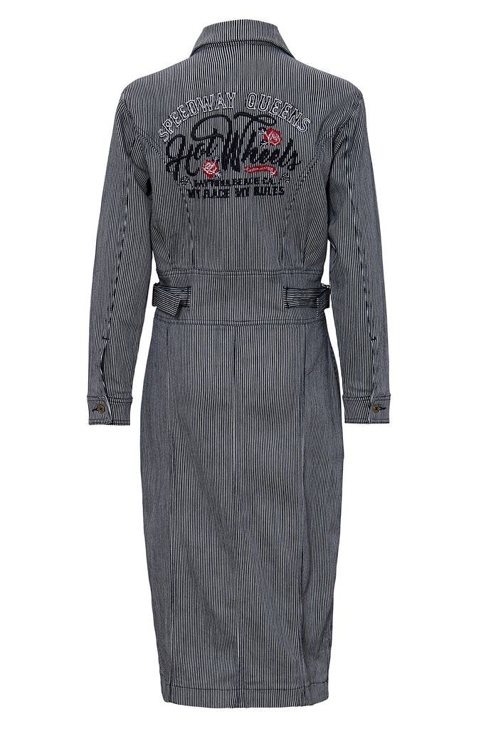 Queen Kerosin Jeanskleid im Workwear-Style Fabrik Onlineshop