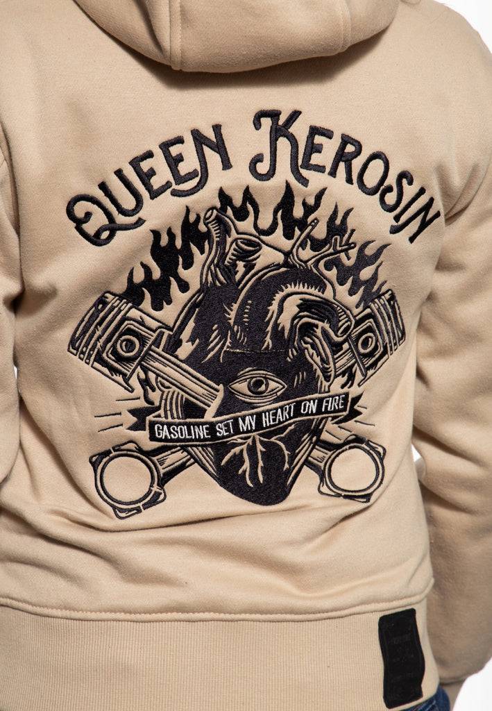 Queen Kerosin Sweatjacke mit Kapuze «My Heart On Fire» Exklusivangebot