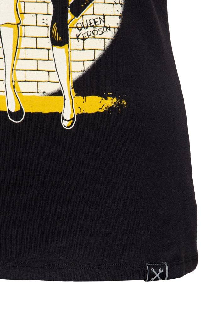 Queen Kerosin Print T-Shirt im Slim Fit «Girl Gang» Lagerräumung