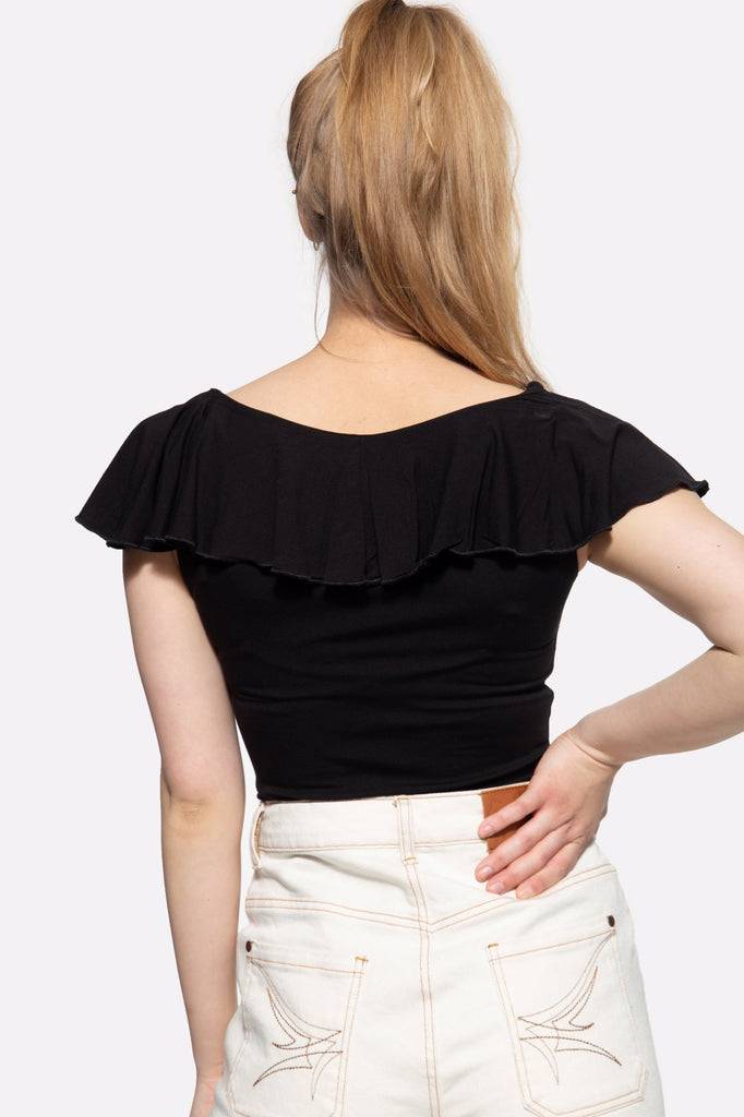 Queen Kerosin Volant Top unifarben Top Angebot