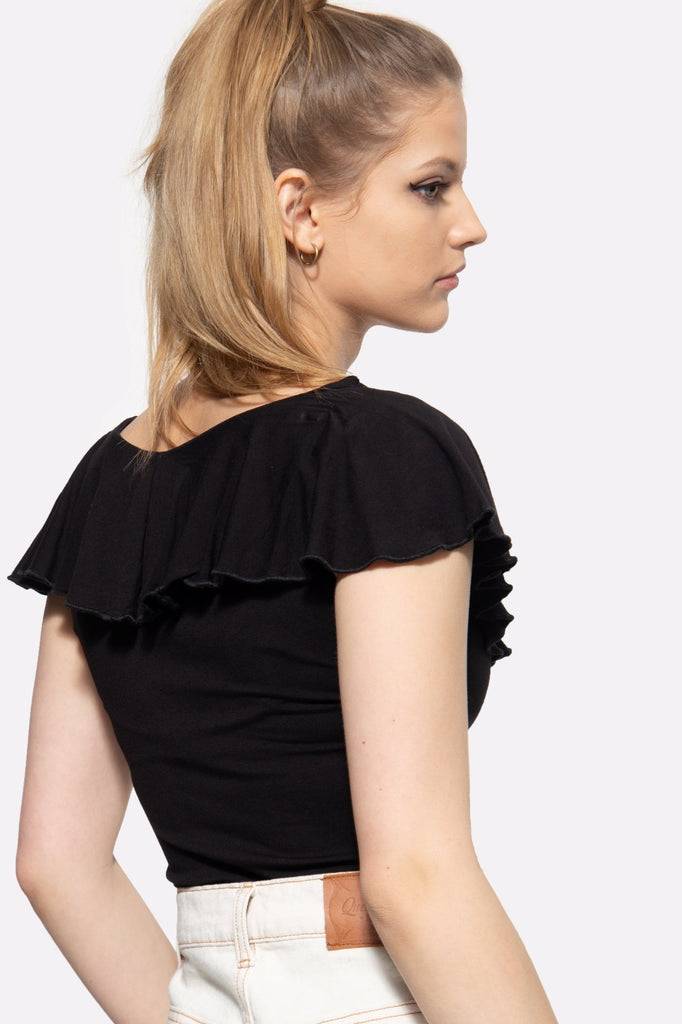 Queen Kerosin Volant Top unifarben Top Angebot