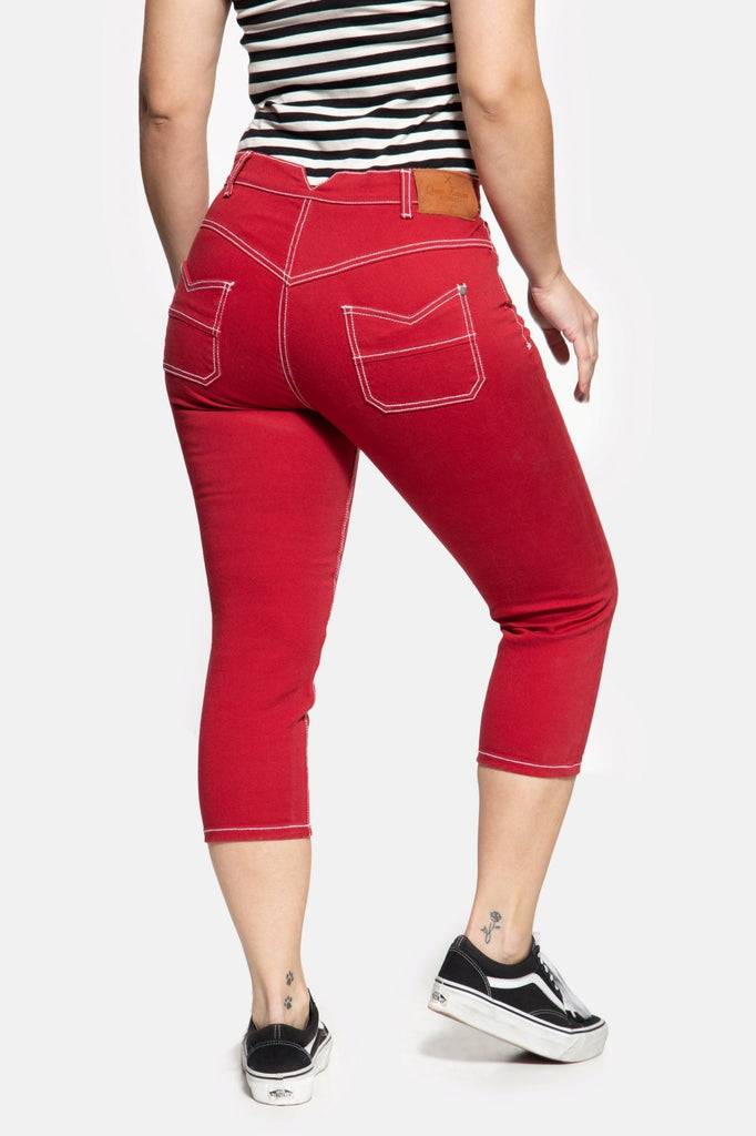 Queen Kerosin High Waist Slim Fit Capri Jeans «Betty» Zeitlich begrenztes Angebot