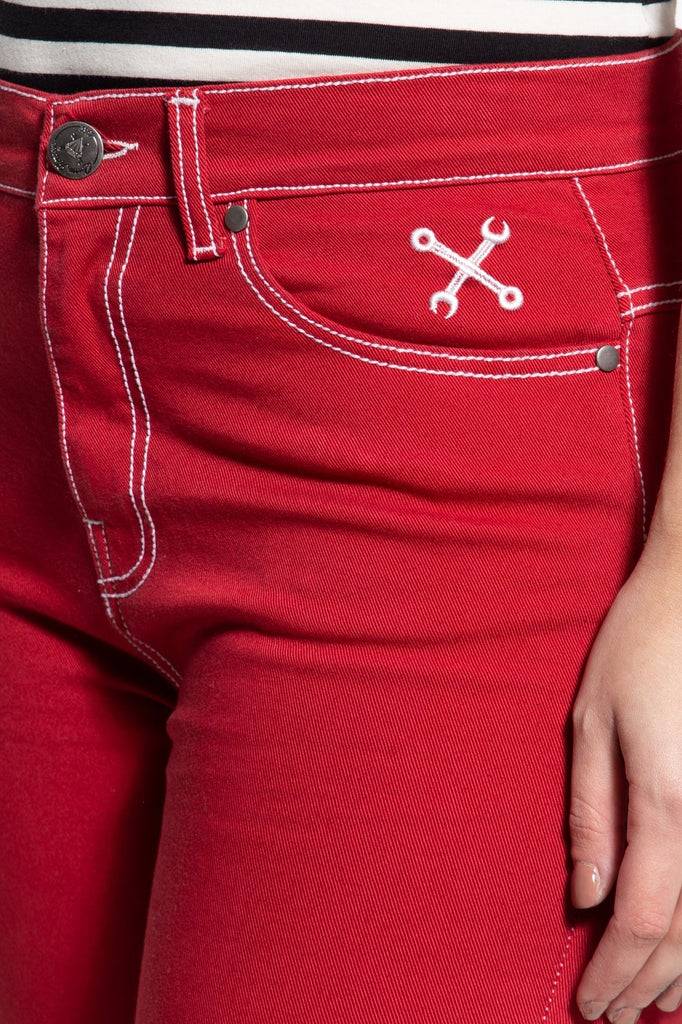 Queen Kerosin High Waist Slim Fit Capri Jeans «Betty» Zeitlich begrenztes Angebot