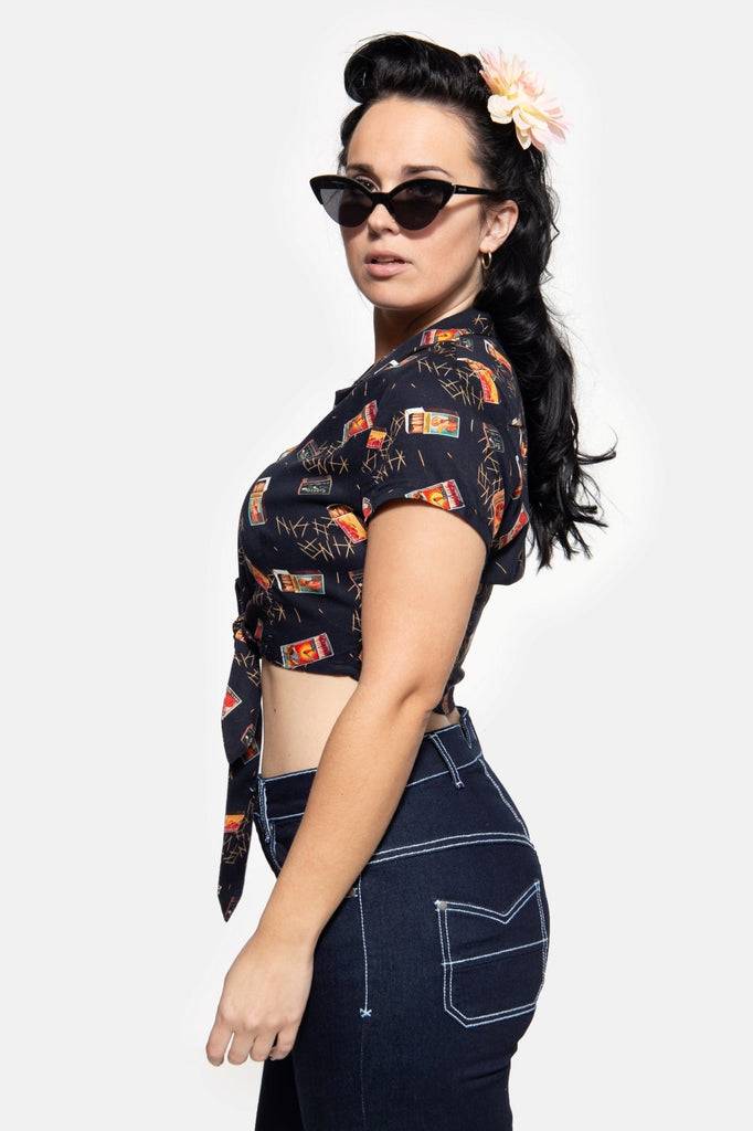 Queen Kerosin Knotenbluse Tägliche Deals