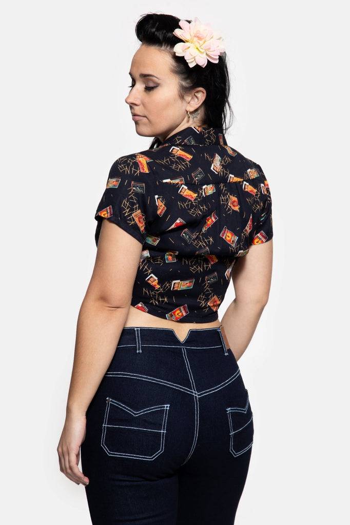 Queen Kerosin Knotenbluse Tägliche Deals
