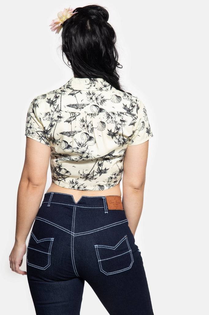 Queen Kerosin Knotenbluse Sonderangebote