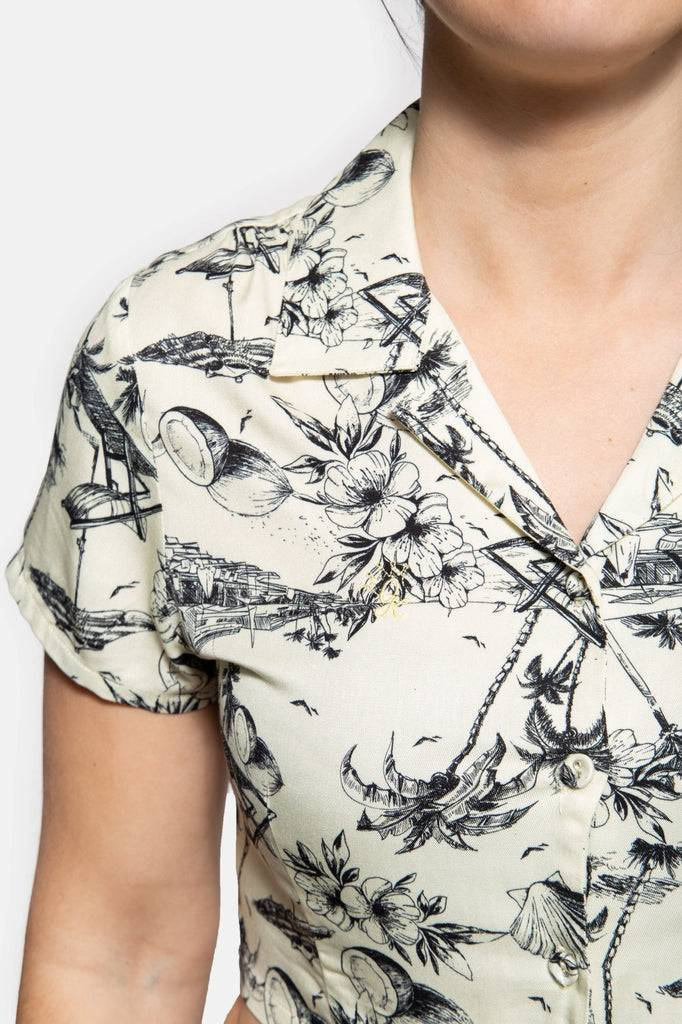 Queen Kerosin Knotenbluse Sonderangebote