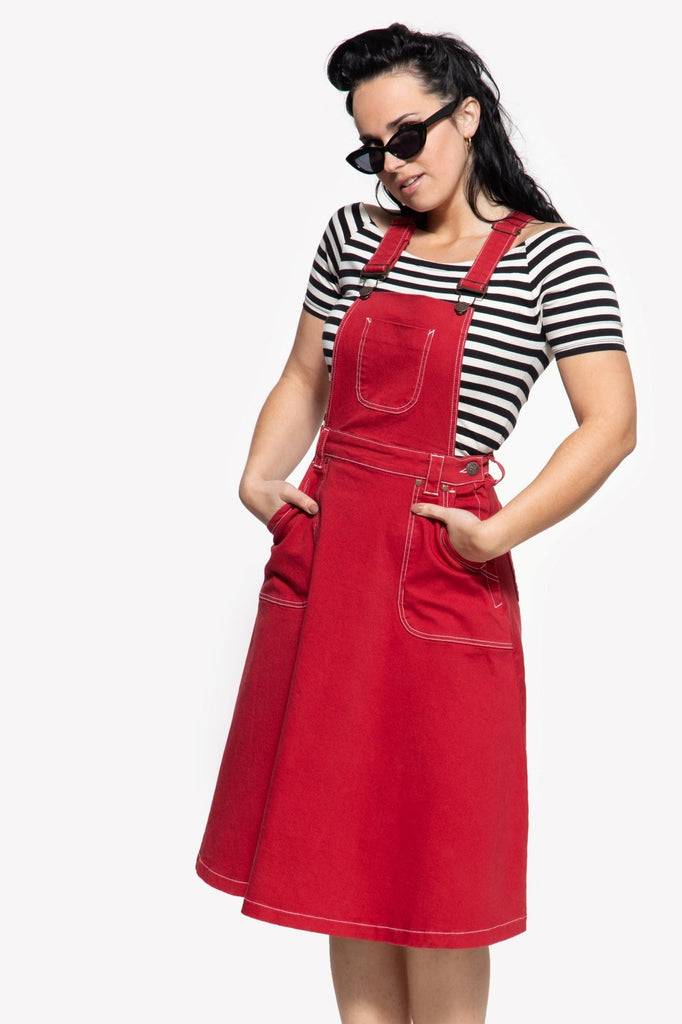 Queen Kerosin 50s Worker Denim Latz-Rock Riesige Ersparnisse