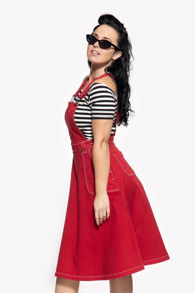 Queen Kerosin 50s Worker Denim Latz-Rock Riesige Ersparnisse