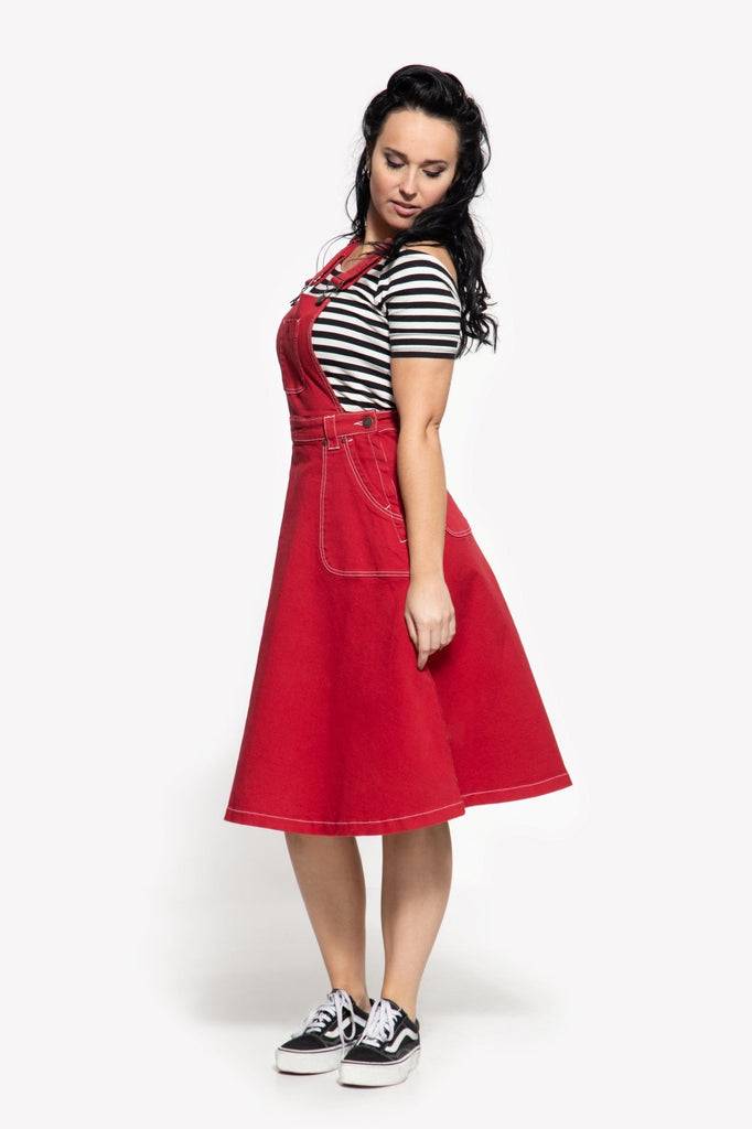 Queen Kerosin 50s Worker Denim Latz-Rock Riesige Ersparnisse