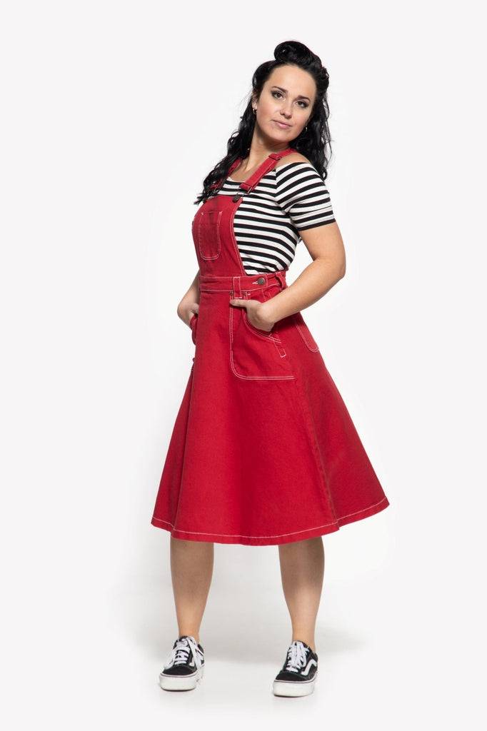 Queen Kerosin 50s Worker Denim Latz-Rock Riesige Ersparnisse
