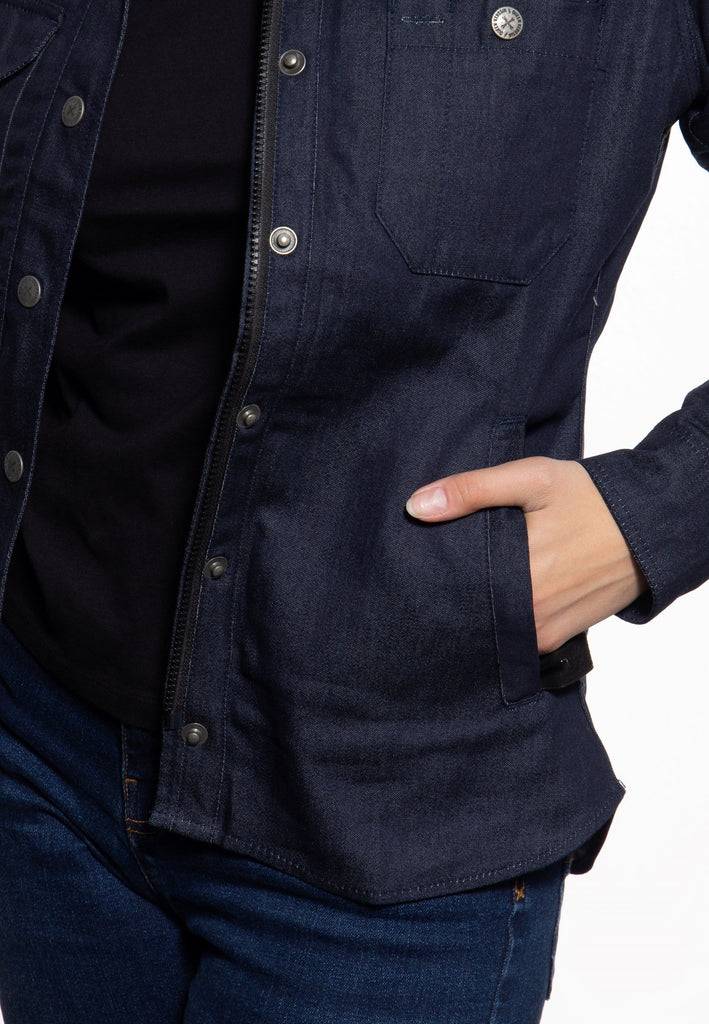 Queen Kerosin Denimhemd mit Stickerei «Build it up» Super Sparpreis