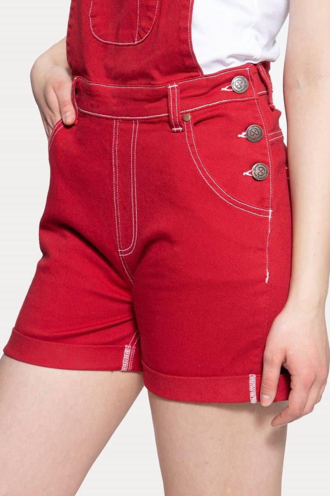 Queen Kerosin Denim Latz-Shorts Letzter Tag