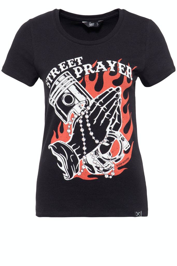 Queen Kerosin T-Shirt mit Frontprint «Street Prayer» Bis zu 60% Rabatt