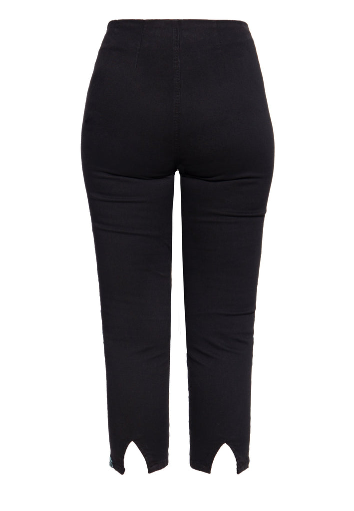 Queen Kerosin Vintage High Waist Capri Hose mit floralen Stickereien Sonderangebot der Fabrik