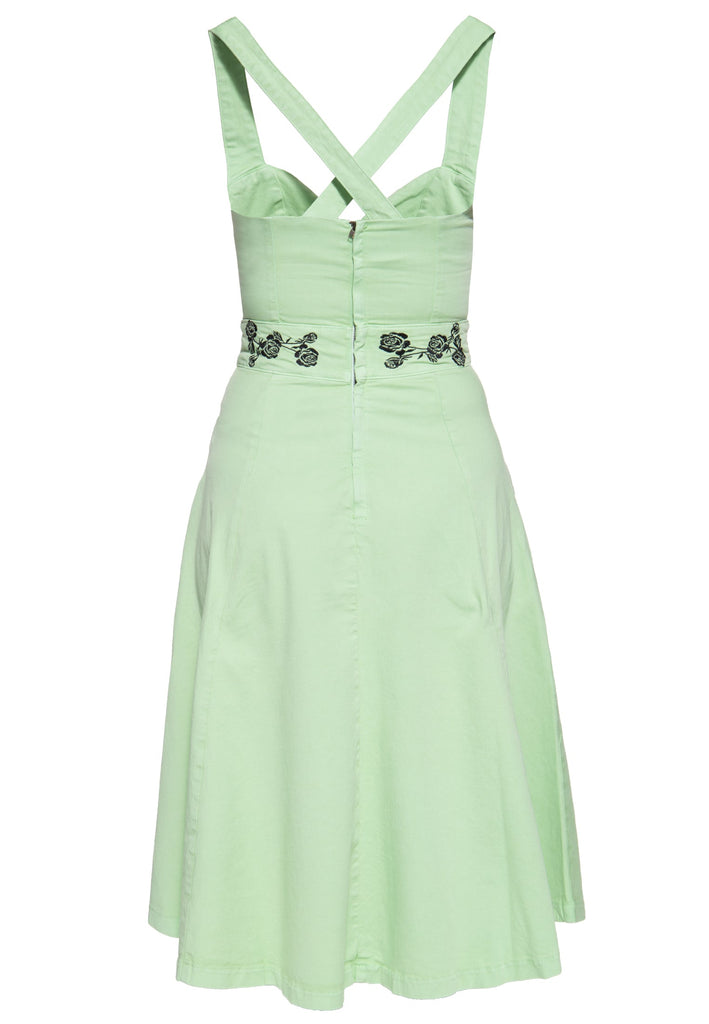 Queen Kerosin Vintage Swing-Kleid mit floraler Stickerei Discount Store für neue Produkte