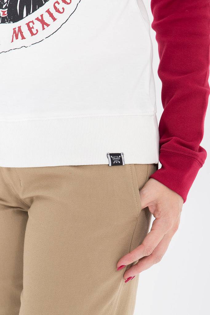 Queen Kerosin Sweater in Two-Tone Optik «Tijuana Mexico» Clearance-Verkauf