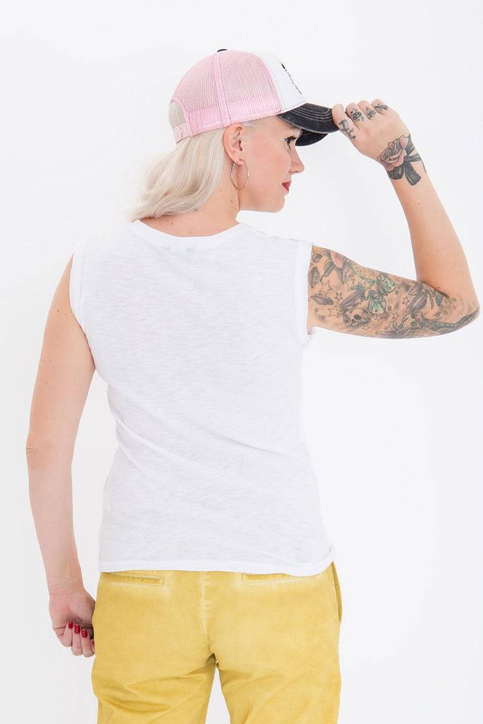 Queen Kerosin Tank Top mit rockigem Front Druck «Fuck The Rules» Black Friday Preise