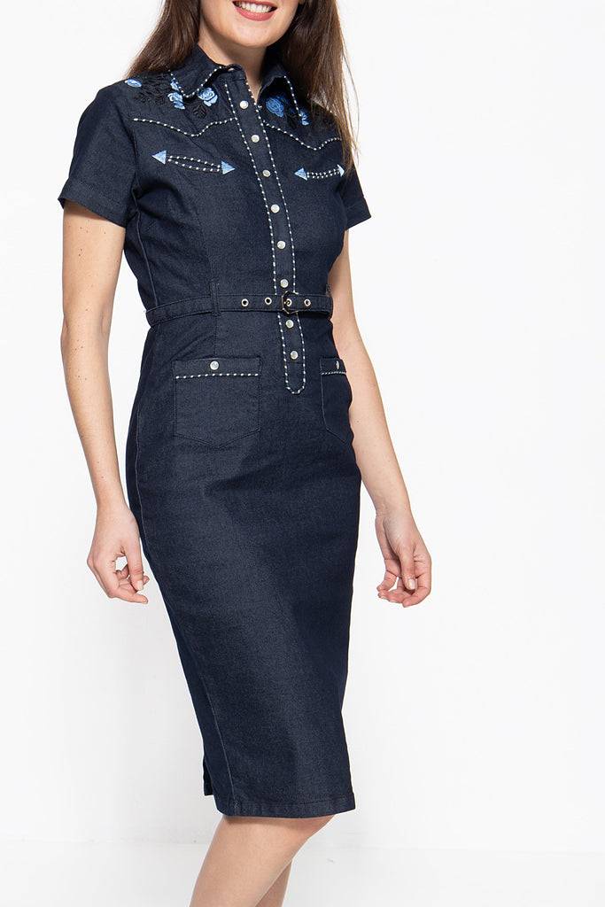 Queen Kerosin Jeanskleid im Westernchic zollfrei
