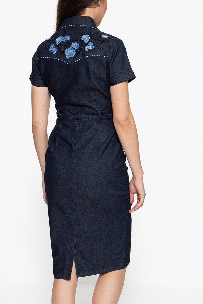 Queen Kerosin Jeanskleid im Westernchic zollfrei