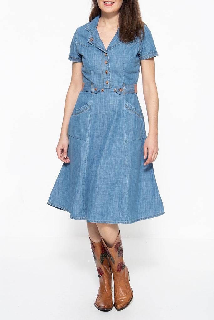 Queen Kerosin Denim Kleid im Westernlook 50% Rabatt für begrenzte Zeit