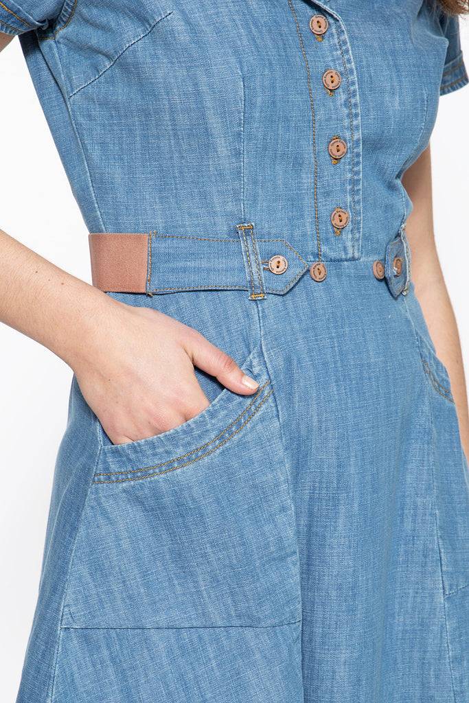 Queen Kerosin Denim Kleid im Westernlook 50% Rabatt für begrenzte Zeit
