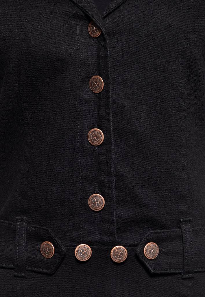 Queen Kerosin 50s Swing Jeanskleid mit Stickerei Limitierter Zeitrabatt