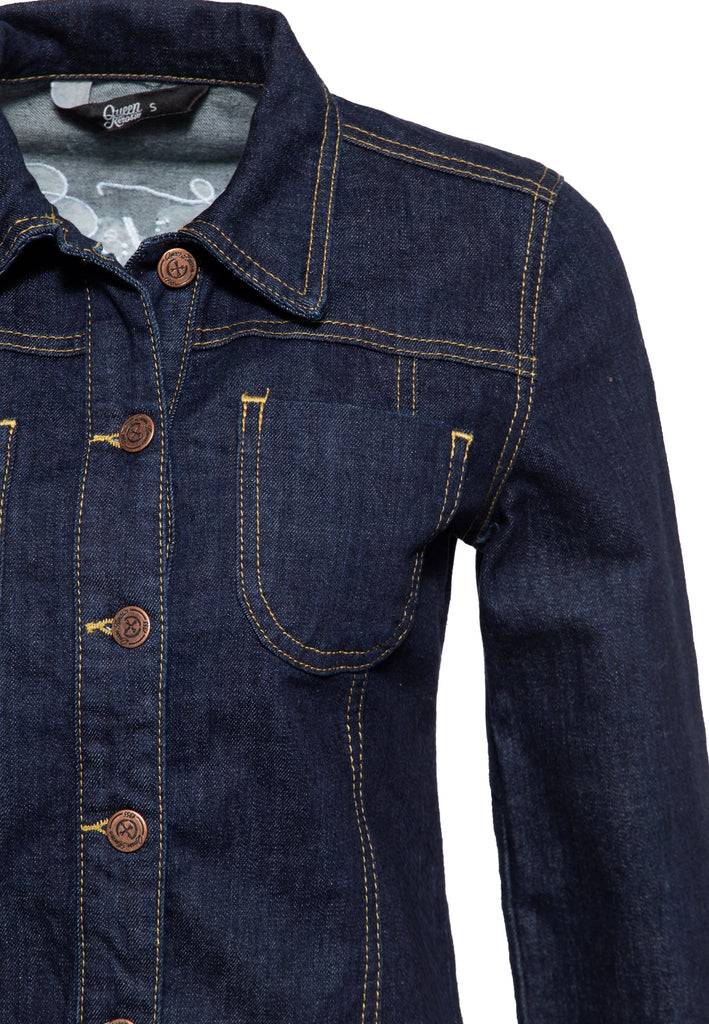 Queen Kerosin Denim Workwear Jacke «Rock'n'Roll Rebel Queen» Begrenztes Angebot