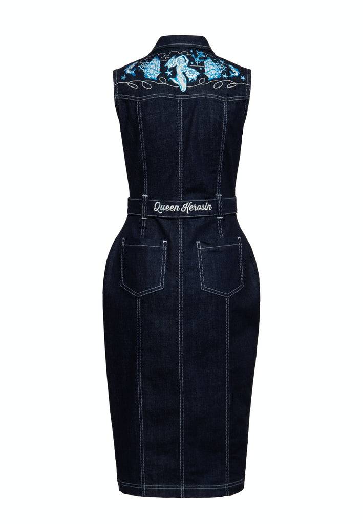 Queen Kerosin Denim Bleistiftkleid Black Friday